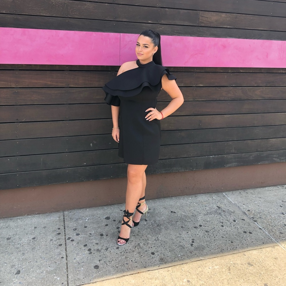 Black ruffled ASOS dress